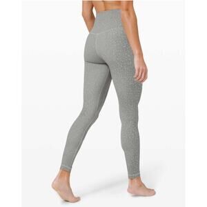 Lululemon Align Pant 28" Leggings Gray Silver Drop Camo Engineer Print Size 6